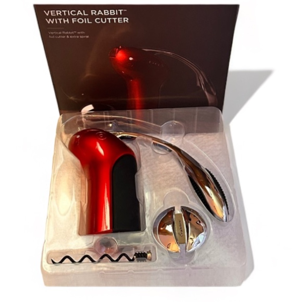 Red Vertical Rabbit With Foil Cutter Top of the line NEW NIB